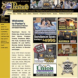 Porters website screen shot