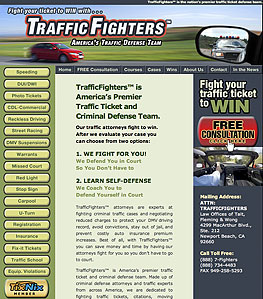 Traffic Fighters web design